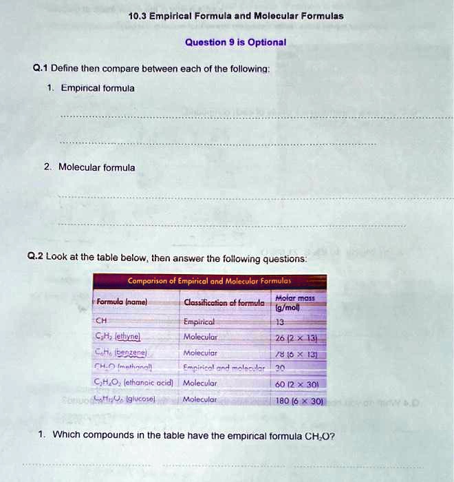 Video Solution: Text: 10.3 Empirical Formula And Molecular Formulas 