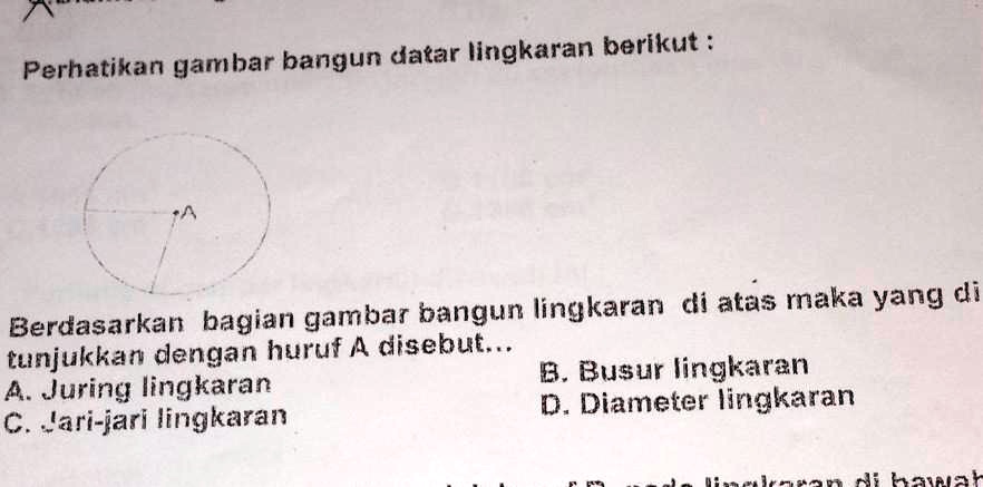 SOLVED: Berdasarkan Bagian Gambar Bangun Lingkaran Diatas Huruf A ...