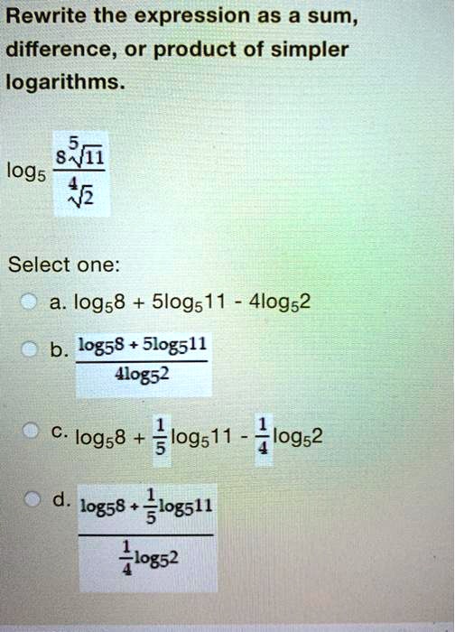 SOLVED Rewrite the expression as a sum, difference, or product of