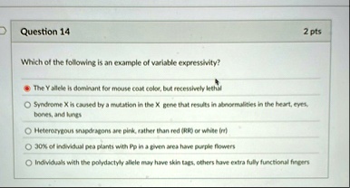 question 14 2 pts which of the following is an example of variable ...