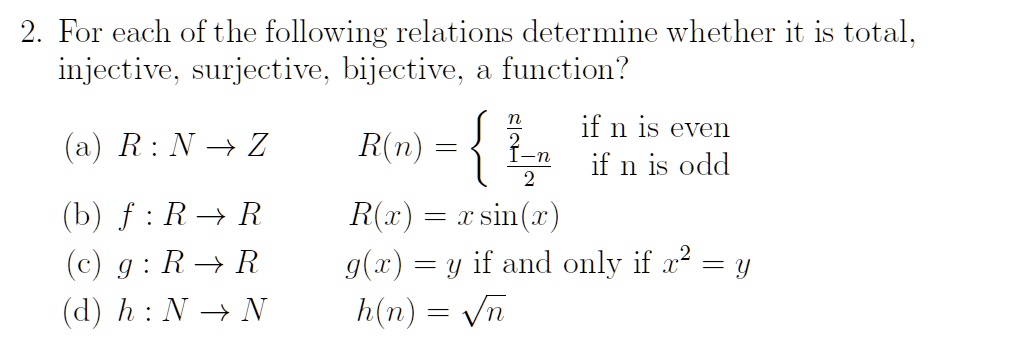 Solved: 2 For Each Ofthe Following Relations Determine Whether It Is 