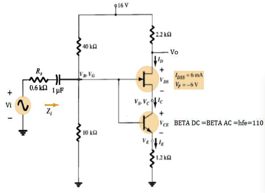 SOLVED For the circuit shown, use the approximate hybrid model for the