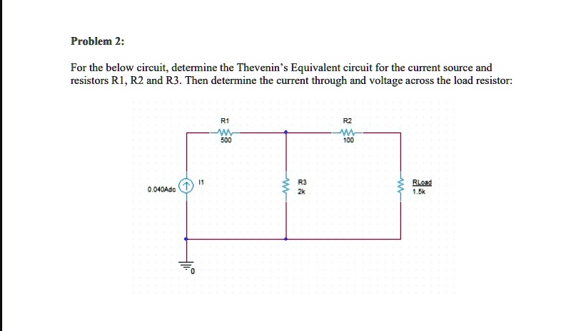 SOLVED: Problem 2: For the below circuit, determine the Thevenin's ...