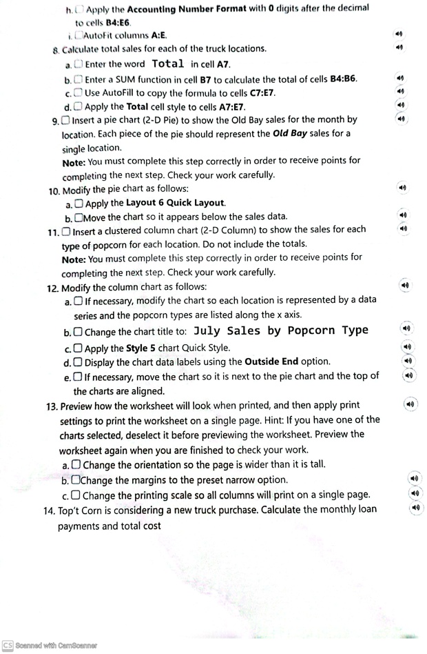 h apply the accounting number format with 0 digits after the decimal to ...