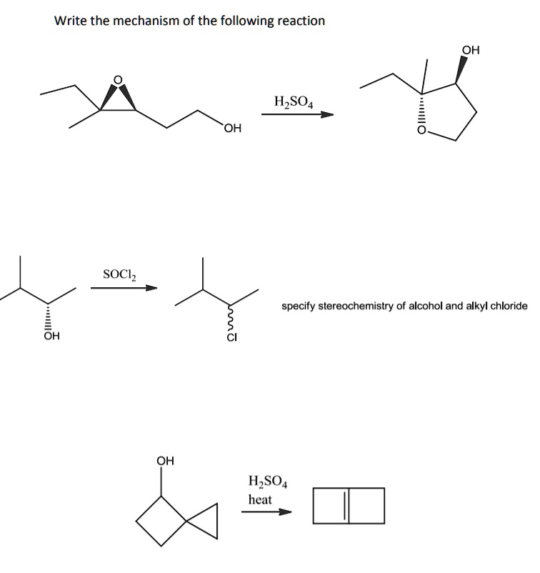 SOLVED: Write the mechanism of the following reaction: OH H2SO4 OH ...