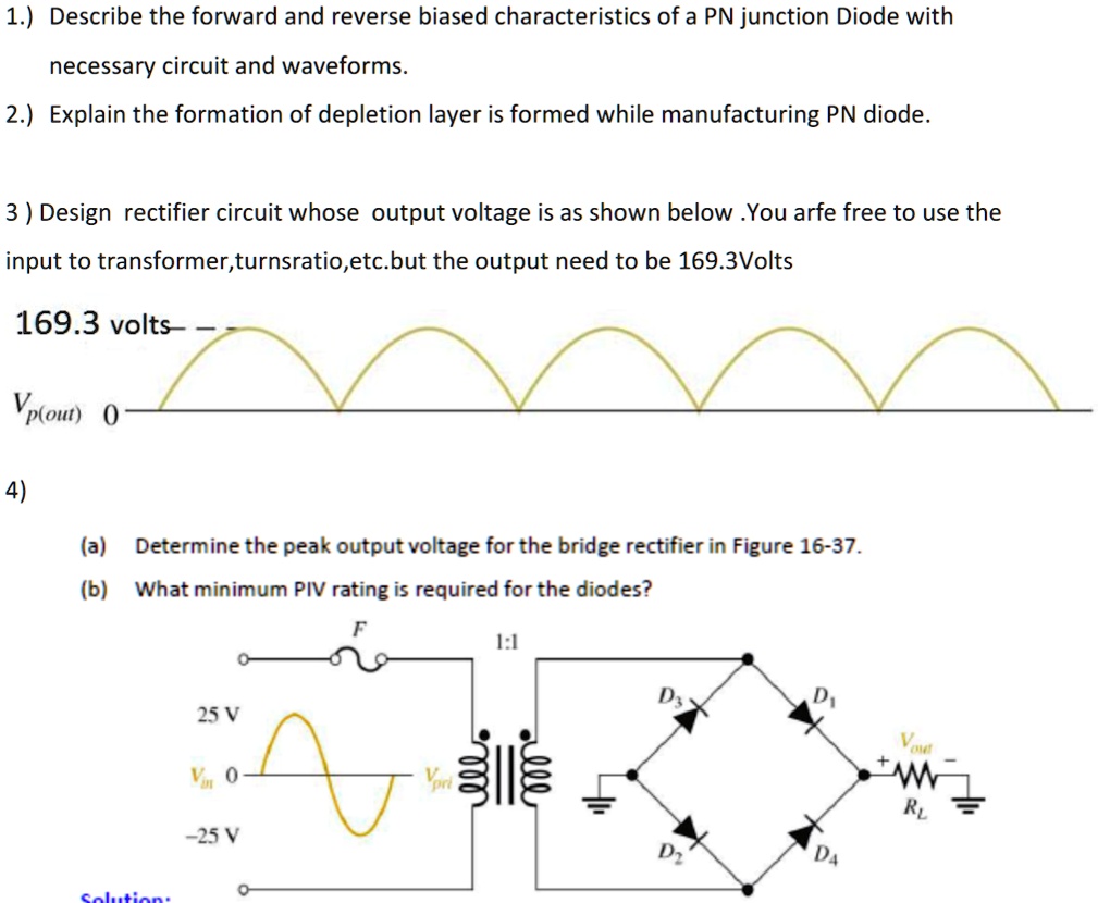 Solved 1 Describe The Forward And Reverse Biased Characteristics Of