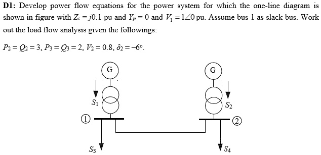 dl develop power flow equations for the power system for which the one ...