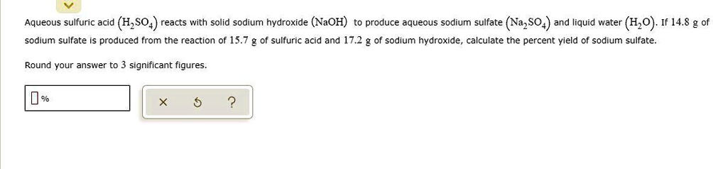 SOLVED: Aqueous sulfuric acid (H,SO4) reacts with solid sodium