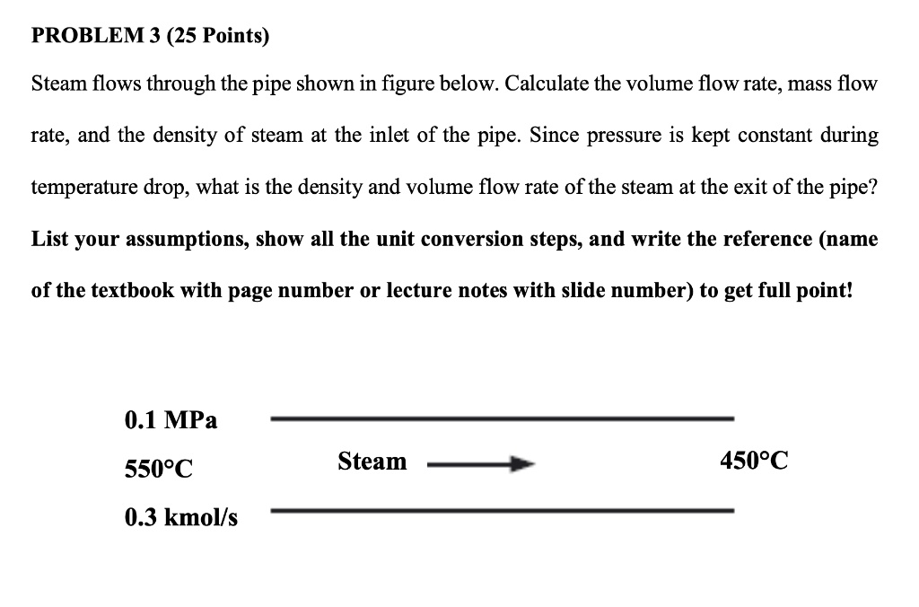 SOLVED PROBLEM 3 (25 Points) Steam flows through the pipe shown in the
