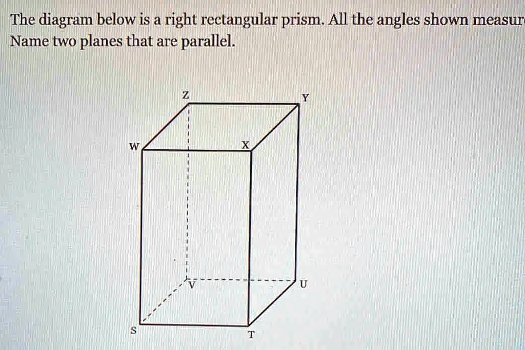 SOLVED: The diagram below is a right rectangular prism. All the angles ...