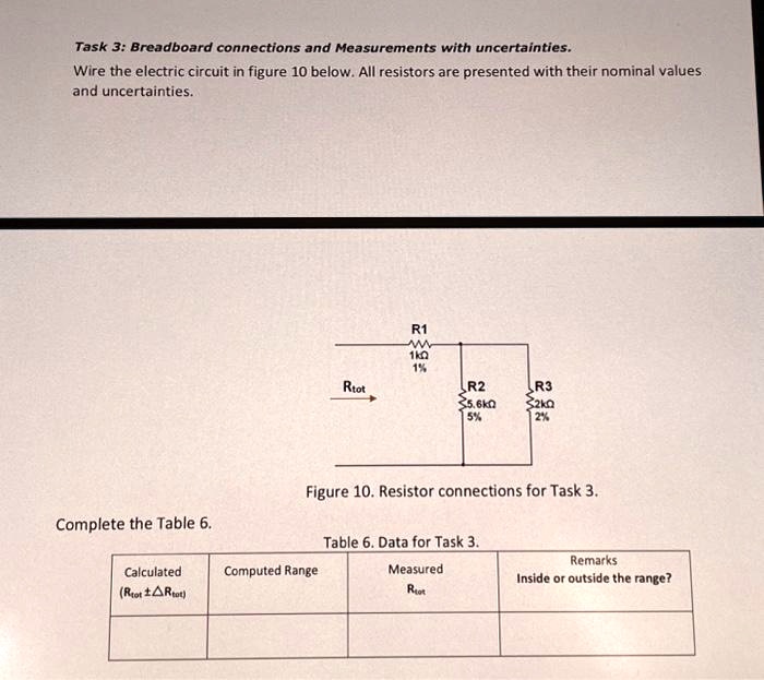 SOLVED Task 3 Breadboard connections and Measurements with