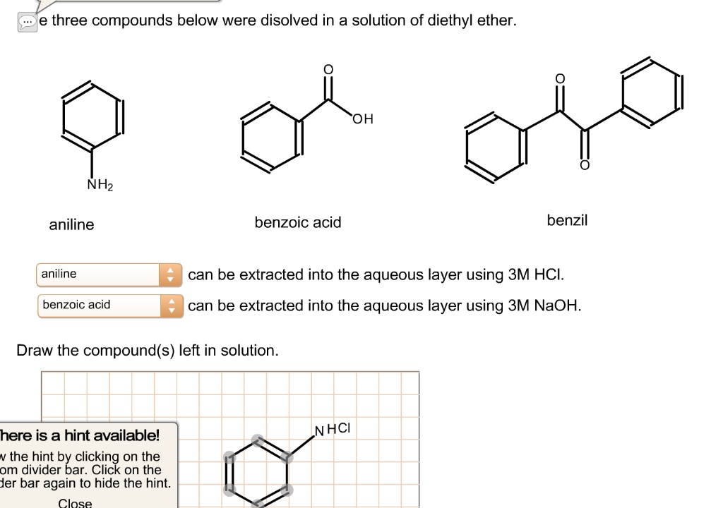 Solved Three Compounds Below Were Dissolved In A Solution Of Diethyl