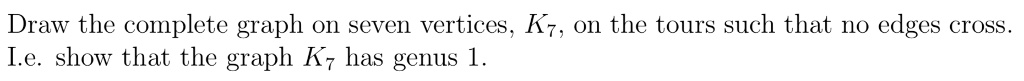 SOLVED: Draw the complete graph on seven vertices K7, on the tours such ...