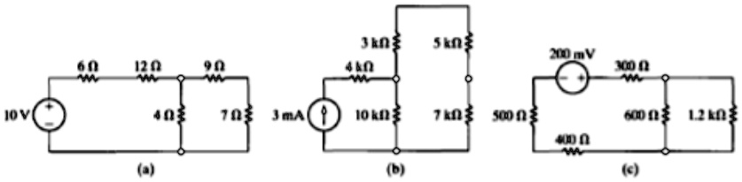 SOLVED: For each of the circuits shown a) Identify the resistances in ...