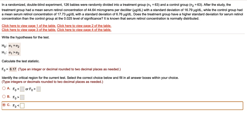 SOLVED: Randomized Double-blind Experiment; 126 Babies Were Randomly ...