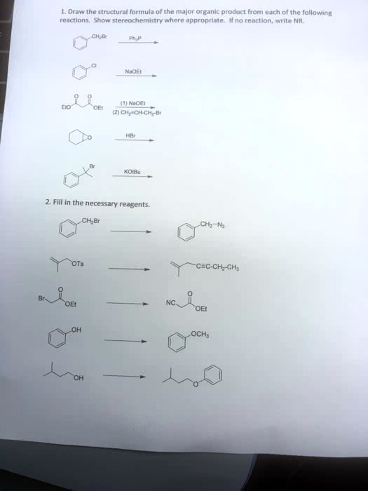 VIDEO solution: 1. Draw the structural formula of the major organic ...