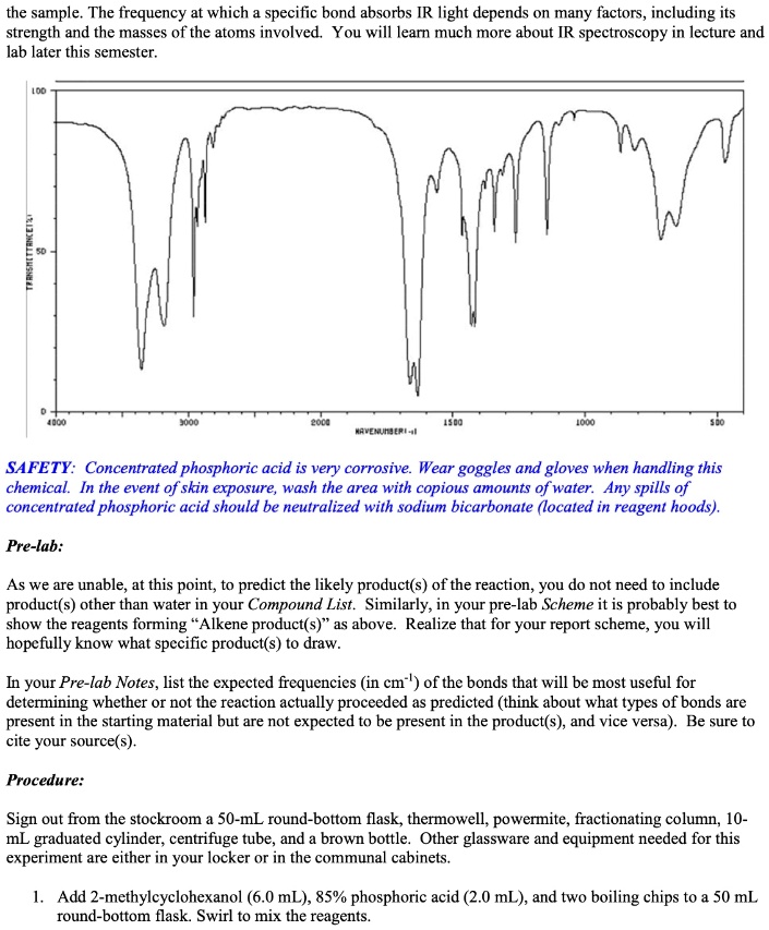 the sample. The frequency at which a specific bond absorbs IR light ...