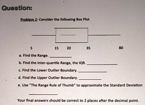 SOLVED:Question: Problcm 2: Consider the followlng Box Plot 15 20 35 ...
