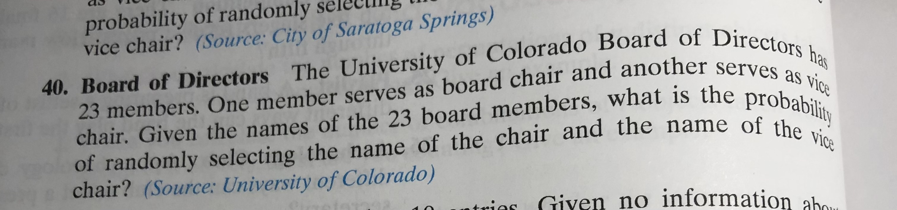 SOLVED probability of randomly selecturato Springs) vice chair