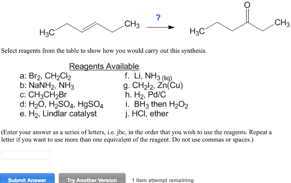 Solved: Ch3 Ch3 H3c H3c Select Reagents From The Table To Show How You 