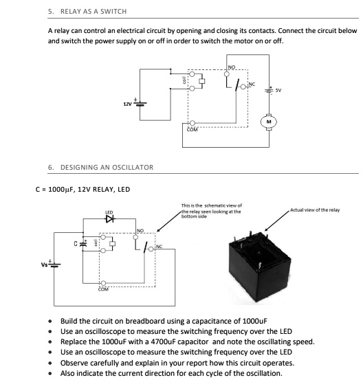 5. RELAY AS A SWITCH A relay can control an electrical circuit by ... Circuit Diagram