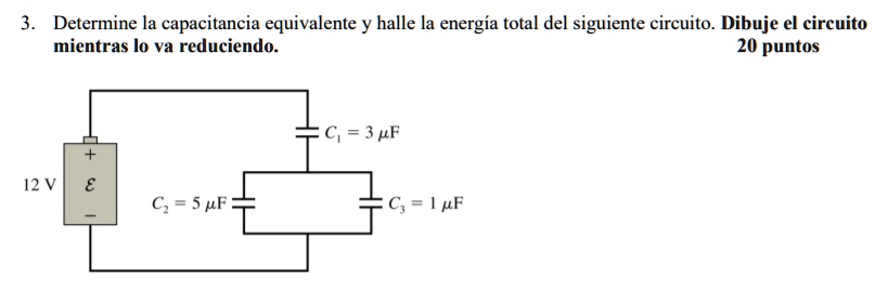 SOLVED: Determine the equivalent capacitance and find the total energy ...