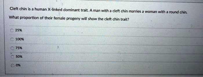 SOLVED: Cleft chin is human X-linked dominant trait A man with a cleft ...