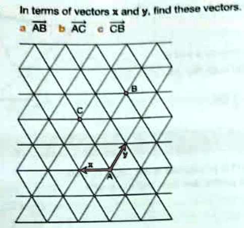 in terms of vectors x and y find these vectors vecab b vecac veccb 32396