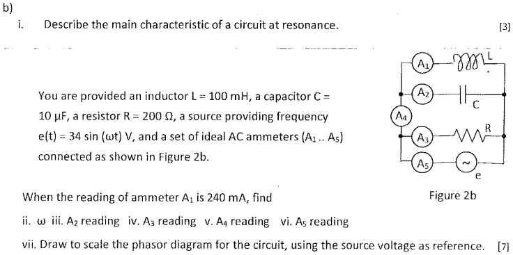 SOLVED: b) i. Describe the main characteristic of a circuit at ...