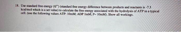 SOLVED: Use standard free energy G