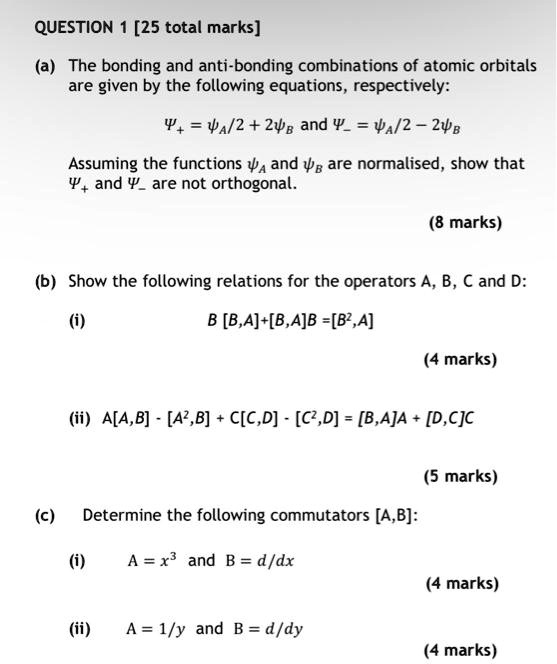 SOLVED: Texts: Please explain the answer. QUESTION 1 [25 total marks ...