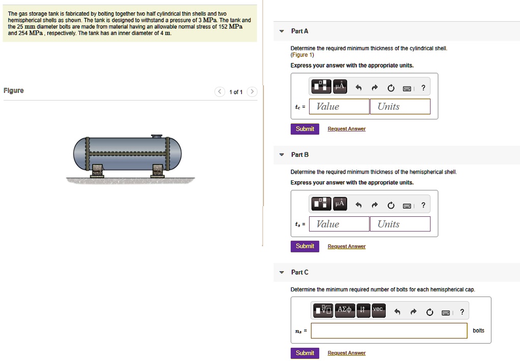 Solved •8–9. The gas storage tank is fabricated by bolting