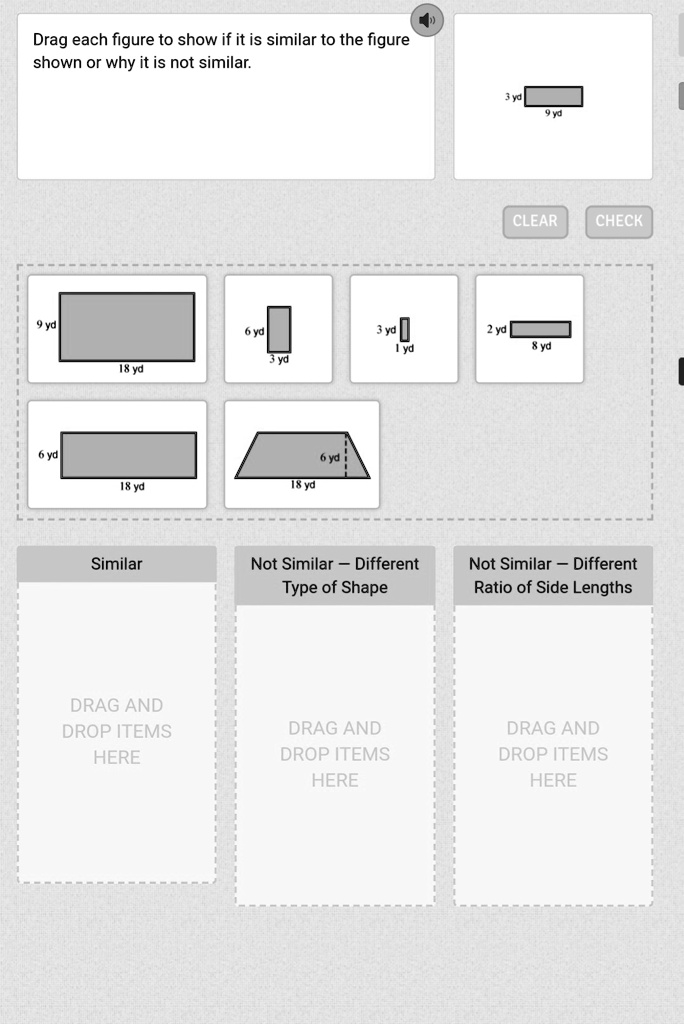 SOLVED: Drag each figure to show if it is similar to the figure shown ...