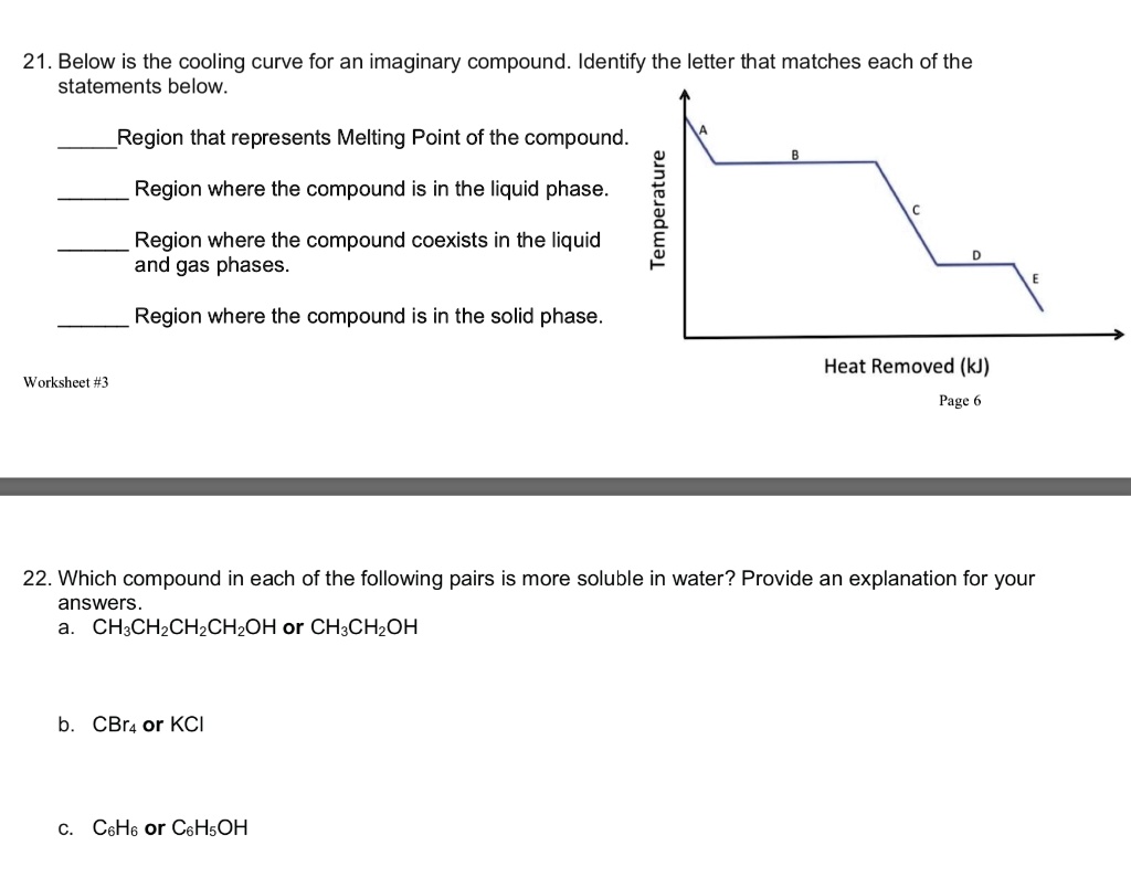 SOLVED:20. Below is the cooling curve for an imaginary compound Pertaining To Heating And Cooling Curves Worksheet