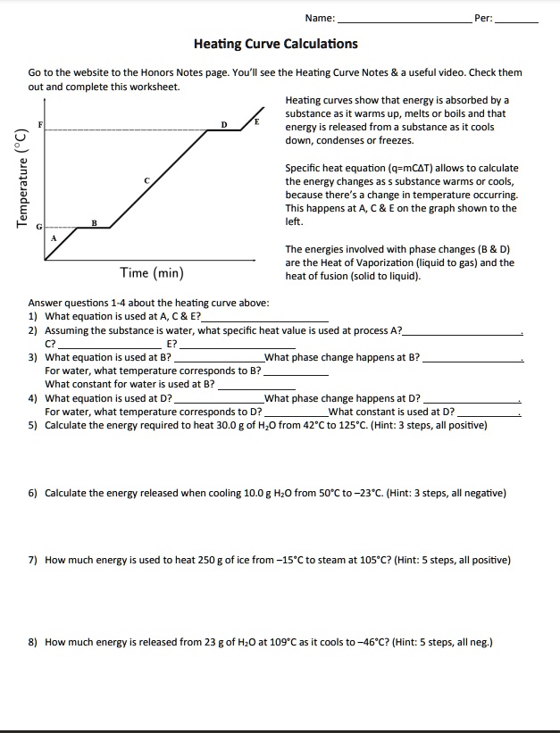 43 heating and cooling curve worksheet Worksheet Was Here