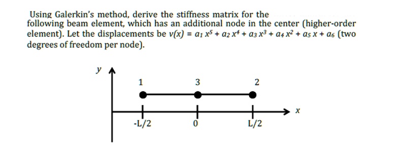 Derive stiffness matrix using Galerkin's method: Using Galerkin's ...