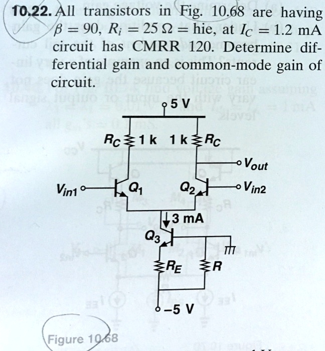SOLVED 10.22.All transistors in Fig. 10.68 are having =90R=25S2