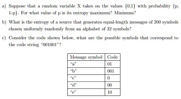 SOLVED: a) Suppose that a random variable X takes on the values 0,1 ...