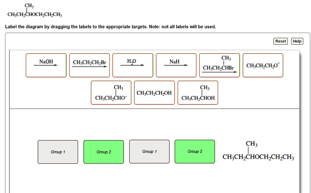 SOLVED:CH; CH;CH,CHOCH,CH,CH; Label the diagram by dragging the labels ...