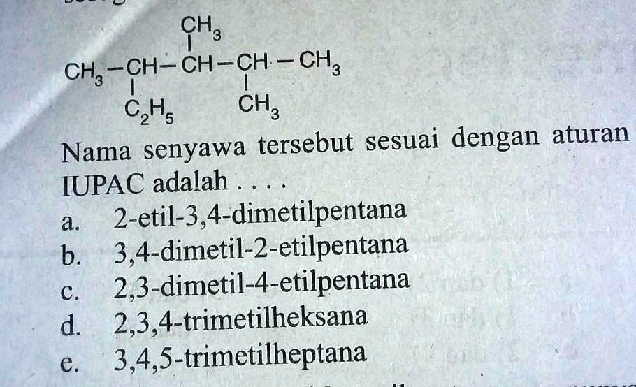 rumus struktur 3 etil 2 2 dimetilpentana adalah