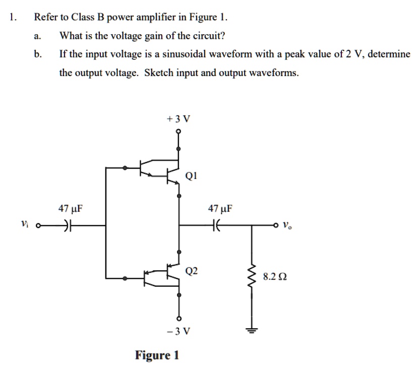 SOLVED: Refer To Class B Power Amplifier In Figure 1. A. What Is The ...