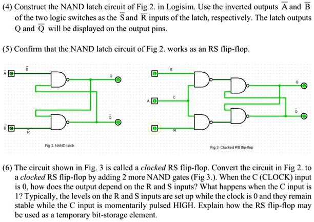 Solved 4 Construct The Nand Latch Circuit Of Fig 2 In Logisim Use The Inverted Outputs A And B Of The Two Logic Switches As The Sand R Inputs Of The Latch