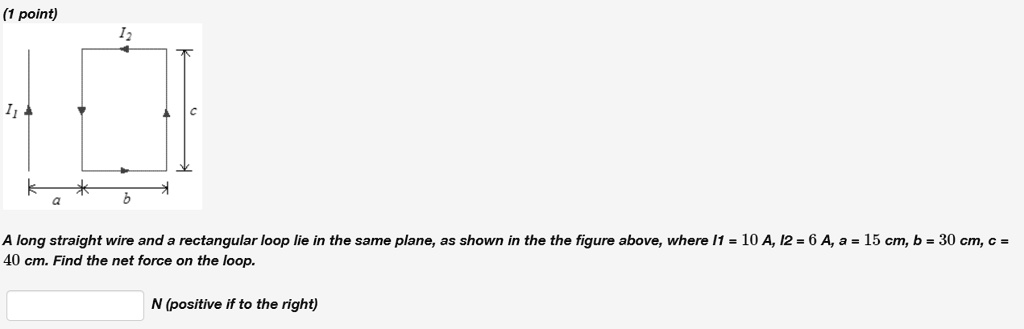SOLVED: (1 point) A long straight wire and rectangular loop lie in the ...