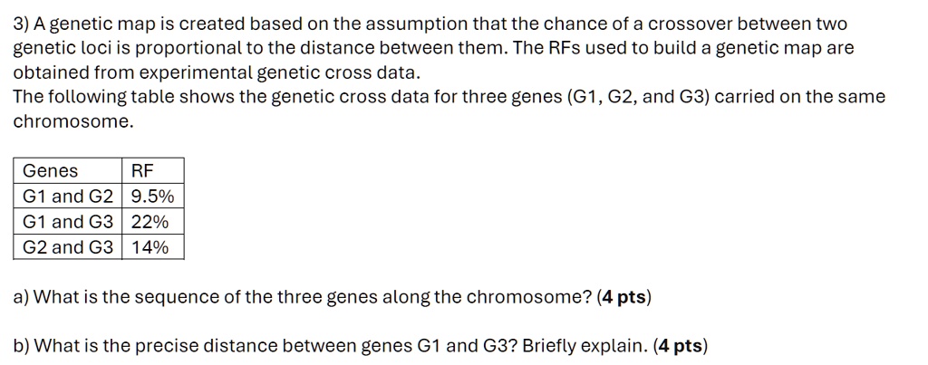 3 a genetic map is created based on the assumption that the chance of a ...