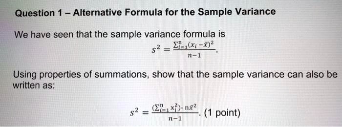 variance shortcut formula