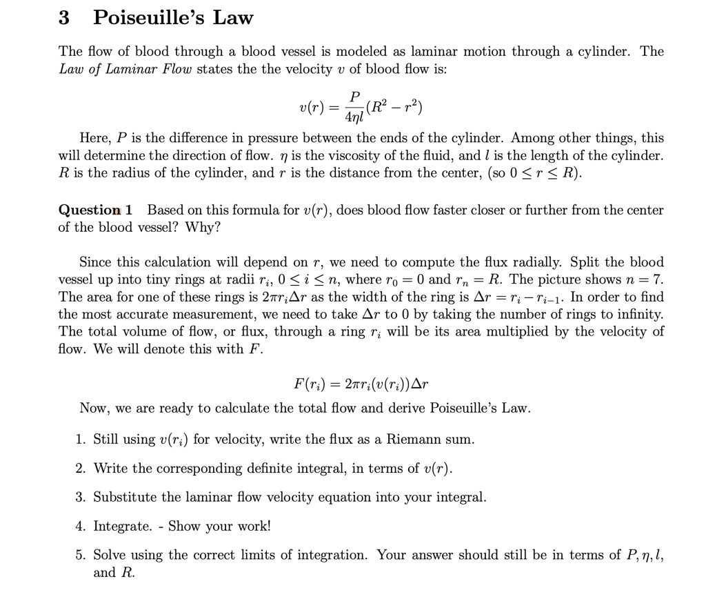 3 poiseuilles law the flow of blood through a blood