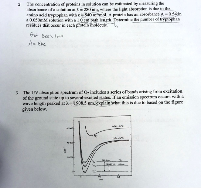 SOLVED The concentration of proteins in solution can be estimated by
