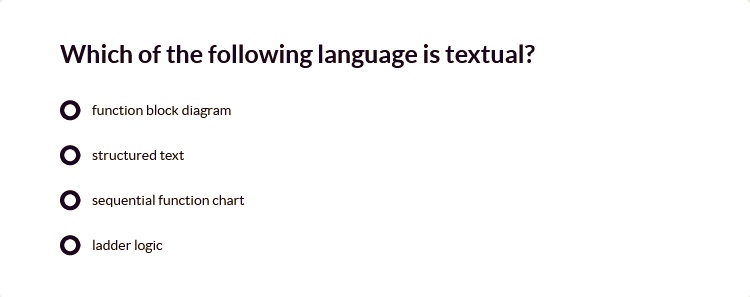 SOLVED: Which of the following language is textual? function block ...