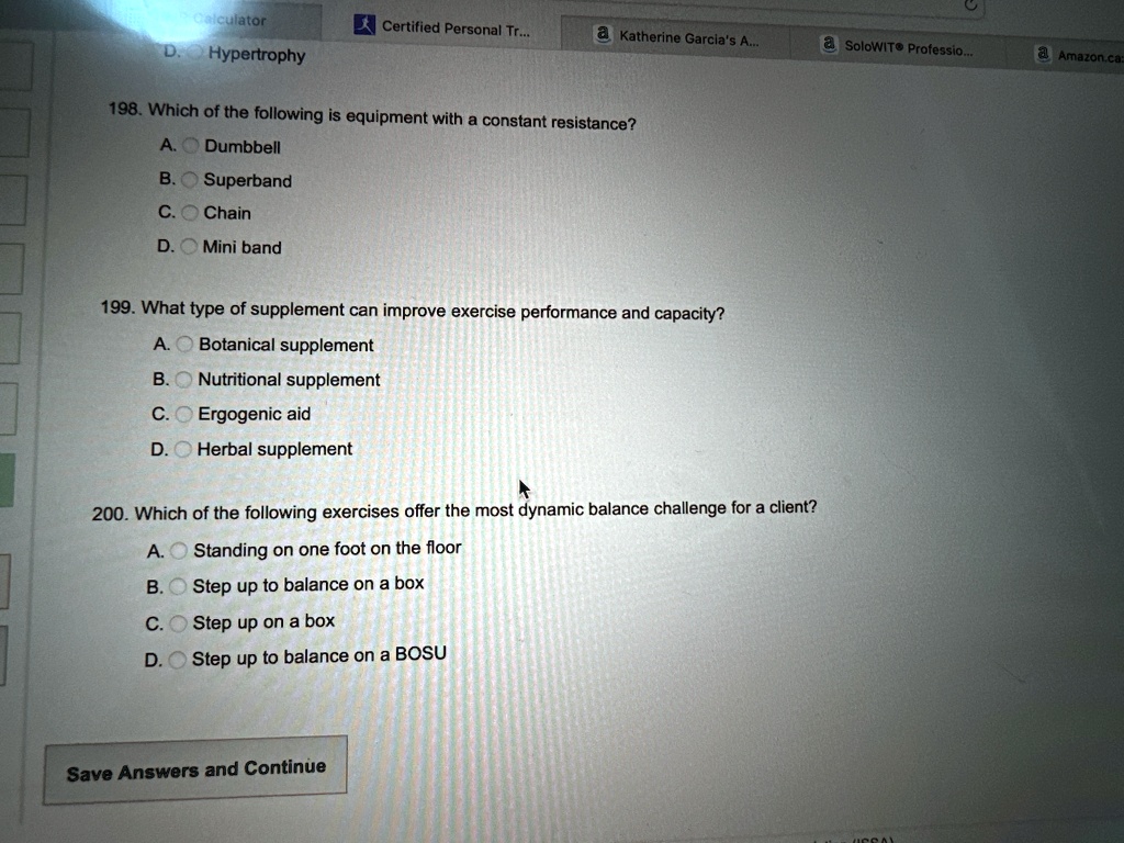 D. Hypertrophy Which of the following is equipment with a constant