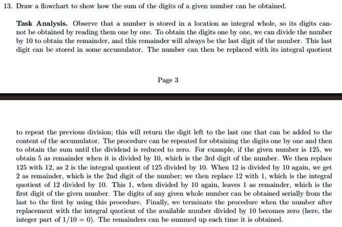 Solved Draw A Flowchart To Show How The Sum Of The Digits Of A Given Solved Draw A Flowchart To Show How The Sum Of The Digits Of A Given